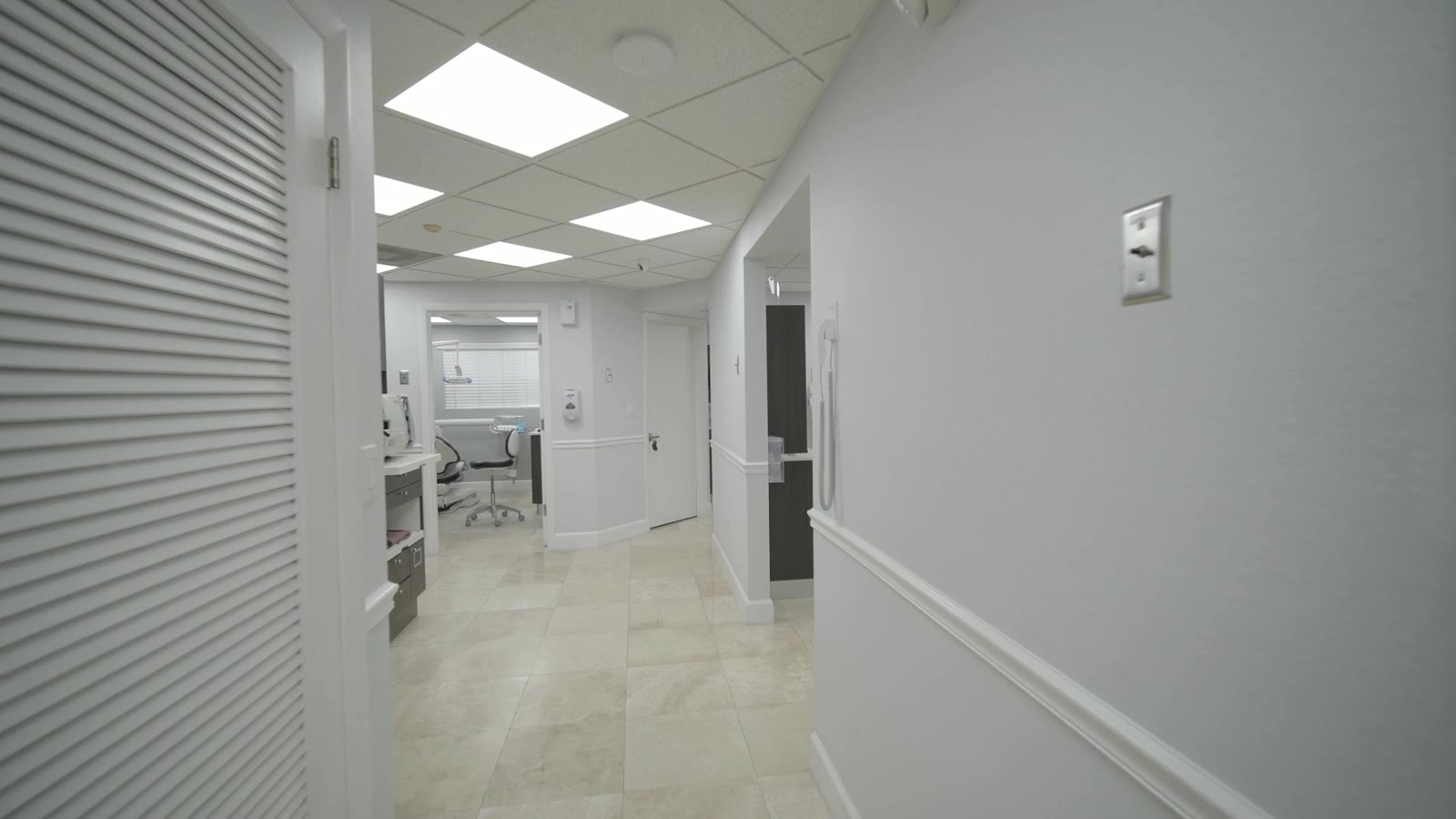 Hallway leading to the treatment rooms