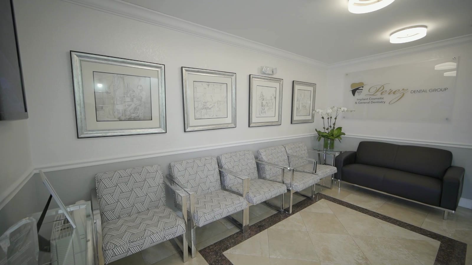 Reception and waiting area at Perez Dental Group